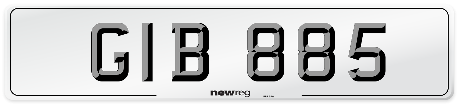 GIB 885 Number Plate from New Reg